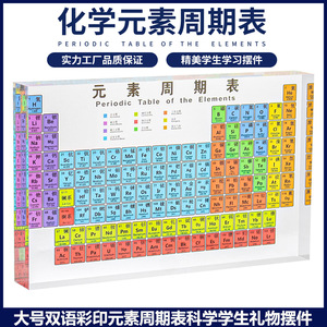 Expositor de acrílico para tabla periódica, soporte rectangular impreso con elementos químicos, adorno, suministros de escritorio, regalo educativo - Product Image 5
