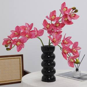Orquídea Cymbidium Artificial en 3D, Rama Individual, Alta Simulación, Plástico Suave de PVC, Decoración para Bodas - Product Image 2