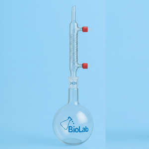 Biolab - Frasco Volumétrico de Vidrio Borosilicato con Cuello Largo y Tapón, 25 ml, Frasco de Medición para Laboratorio - Product Image 1