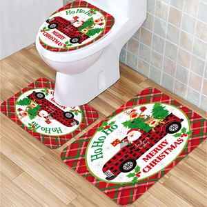 Rideau de Douche en Polyester Imprimé Numérique Motif Flocon de Neige, Père Noël et Renne, Imperméable, Personnalisable, Vente en Gros - Product Image 5