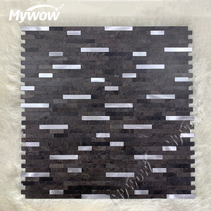 Carrelage <span class=keywords><strong>Mosaïque</strong></span> Or Fond Hexagone Aluminium Massif Brossé Luxe Dosseret Mural Carrelage Métal <span class=keywords><strong>Mosaïque</strong></span> Dédouanement - Product Image 6