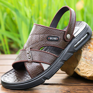 Sandales d'été décontractées pour hommes en cuir véritable, respirantes, antidérapantes, à bout ouvert, avec soutien de la voûte plantaire, au-dessus du genou, pour la plage - Product Image 5