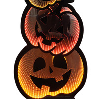 Décoration d'Halloween LED Lumineuse en Plastique Effet Miroir Infini 3D - Tunnel Citrouille Empilable pour Maison, Hôtel, Maison Hantée, Fête - Indice de Protection IP20