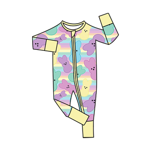 Quần áo trẻ em sơ sinh 0-3 tháng tuổi chất liệu sợi tre hữu cơ in họa tiết chắp vá phương Tây, có khóa kéo, thiết kế riêng cho mùa hè - Product Image 6