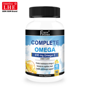 Huile de poisson oméga <span class=keywords><strong>3</strong></span> 690 mg, extrait d'huile de poisson, soutien immunitaire, santé du cerveau et du cœur, santé, huile de poisson oméga <span class=keywords><strong>3</strong></span> non OGM, gélules molles, <span class=keywords><strong>90</strong></span> gélules molles - Product Image 1