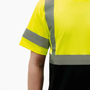 เสื้อยืดนิรภัย Hi Vis ANSI Class 2 สำหรับผู้ชาย พร้อมแถบสะท้อนแสง ระบายอากาศได้ดี ผลิตจากโพลีเอสเตอร์ 100% เสื้อทำงาน - Product Image 3