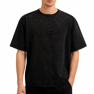 Camiseta de Manga Corta Extra Grande para Hombre, Personalizable con Etiqueta Privada, Camiseta Básica de Algodón de Material Grueso - Product Image 3