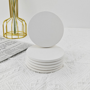 Sous-verres en céramique ronds de 10 cm avec support en liège, isolants thermiquement et antidérapants pour la protection des boissons - Product Image 4