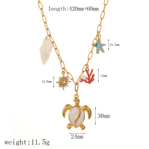 Collana in acciaio inossidabile da donna, alla moda con stella di <span class=keywords><strong>mare</strong></span> <span class=keywords><strong>e</strong></span> conchiglia di <span class=keywords><strong>mare</strong></span> collana per le vacanze in spiaggia - Product Image 5