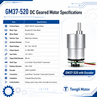 Moteur DC encodeur 12V 24V GM37-520 37mm pour barrière de contrôle d'accès