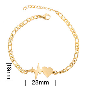 Papillon Flocon De Neige Animal Éléphant Coeur Battement Lune Étoile Pendentif Plaqué Or En Acier Inoxydable Bracelet Bracelet pour Femmes - Product Image 3