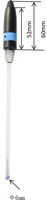 Sonde de pH en verre rechargeable pour électrode micro-pH, capteur de test d'eau de laboratoire 0-14 pH, 5 mm x 140 mm
