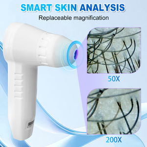 Análisis contrastivo antes y después 50X 200X HD Detector Cuidado del cabello Masajeador de cabeza 5 en 1 Máquina analizadora de cuero cabelludo - Product Image 4