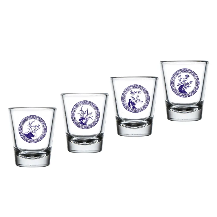 Bicchiere da Shot con Logo personalizzato 2oz/50ml bicchiere da whisky per vino bicchieri da caffè a sublimazione vuoti bicchiere da proiettile piccolo