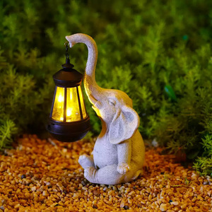Lámpara Solar de Jardín con Forma de Elefante, Decoración de Resina para Exteriores, Impermeable, LED, Alimentada por Energía Solar, Decoración para Patio y Jardín - Product Image 4