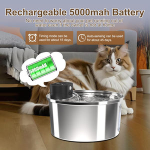 Dispensador de Agua Inteligente <span class=keywords><strong>para</strong></span> Mascotas 1688, Silencioso, con Sensor de Movimiento, de Acero Inoxidable, 7L, Bebedero Automático <span class=keywords><strong>para</strong></span> Gatos, Recipiente Filtrante <span class=keywords><strong>para</strong></span> Perros - Product Image 5