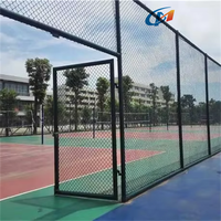 Clôture en fil de fer diamanté Cyclone en PVC vert pour terrains de sport scolaires, rouleaux de grillage à mailles losangées de 4,0 mm pour terrains de badminton