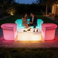Ensemble de canapés lumineux haut de gamme pour bar à chichas, bar KTV, lieu de divertissement, avec télécommande sans fil et changement de couleur