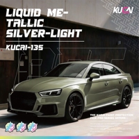 Vinyle Adhésif Métallique Liquide Argent Brillant (Clair) pour Covering Automobile, Autocollants pour Véhicules, Film de Protection Gris Nado pour Voiture