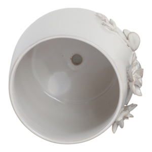 Vaso in ceramica con decorazioni floreali scolpite per uso interno ed esterno, vaso bianco per decorazioni domestiche - Product Image 5