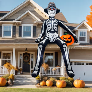 Decoración Inflable de <span class=keywords><strong>Esqueleto</strong></span> <span class=keywords><strong>Sentado</strong></span> para Halloween, Decoración para Fiestas de Halloween al Aire Libre - Product Image 2