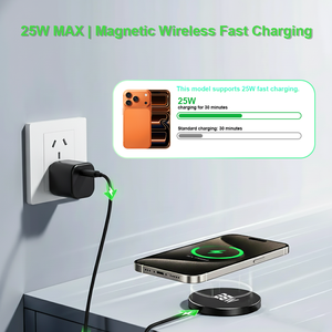 Chargeur sans fil magnétique OEM ODM 25W avec câble tressé en nylon pour <span class=keywords><strong>iPhone</strong></span> 17, charge rapide et chargeur sans fil 25W plus durable - Product Image 4