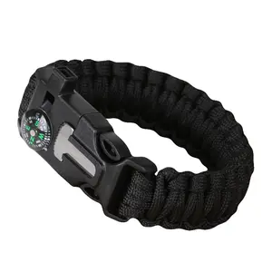 Bán Buôn Cắm Trại Khẩn Cấp Paracord Khóa Paracord Vòng Đeo Tay Survival Kit Thiết Bị