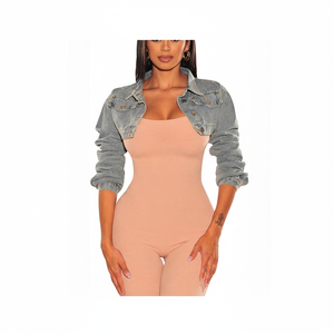 Chaqueta Vaquera Oversize Casual para Mujer OEM, Abrigo con Botones para Otoño/Invierno, Relleno de Algodón, Transpirable, Tejido Reversible, Resistente al Viento - Product Image 1