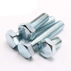 Boulons hexagonaux en acier au carbone, à filetage complet, qualité 8.8 bleu et blanc, zinc galvanisé, m20 <span class=keywords><strong>m10</strong></span>, livraison gratuite - Product Image 1