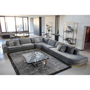 Sofá Seccional Modular en Forma de L, Blanco y Gris, Estilo Nórdico de Lujo para Villa, Sofá Seccional Italiano de Alta Gama DS-CHARISMA-01- GIORGIO COLLEC - Product Image 5