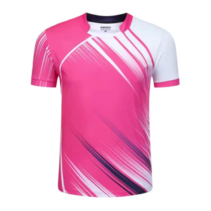 Özel üretici nefes hızlı kuru moda spor gömlek tenis özel süblimasyon Polyester Badminton kazağı Tops - Product Image 5
