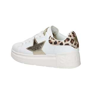 Baskets Shop Art Donna Blanches et Dorées Talon 4 cm Tailles 36 37 38 39 40 41 Chaussures en Toile Tendance - Product Image 5