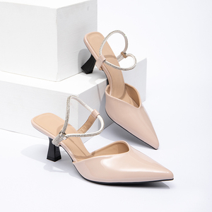 <span class=keywords><strong>Tacchi</strong></span> alti a Stiletto con punta chiusa in stile 2025 da donna primavera estate nuove scarpe da donna aperte a punta con strass senza schienale - Product Image 1