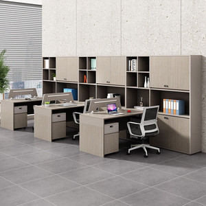 Nueva combinación de escritorio de oficina y silla, escritorio de computadora de oficina, estación de trabajo de oficina simple en forma de L con gabinete de almacenamiento - Product Image 5