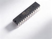 Microcontrolador ATMEGA328P-PU AVR de 8 bits, 32KB Flash, 28-PDIP, de montaje a través de orificio, con voltaje de alimentación de 1.8V-5.5V