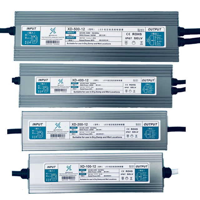 IP67 Waterproof Input 110V-265V Output 12V/24V 36W 60W 100W 200W 300W 400W 500W LED Power Supply