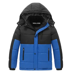 사용자 정의 디자인 소년의 후드 패딩 재킷 따뜻한 겉옷 어린이 방수 스키 패딩 코트