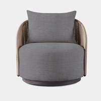 Canapé rotatif de loisirs en aluminium tissé en corde pour terrasse mobilier d'extérieur chaise pivotante pour balcon