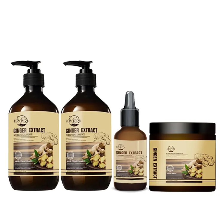 Toptancı doğa organik 7 gün zencefil saç büyüme şampuanı anti-saç dökülmesi özel etiket OEM zencefil şampuanı