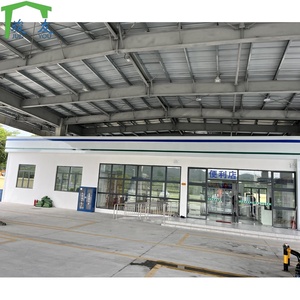 Buiten Licht Stalen Structuur Metalen Frame Benzinestation Dak Schuur Prefab Ontwerp Luifel Fascia Tankstation - Product Image 3