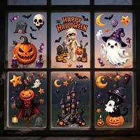 Autocollants de fenêtre en vinyle 3D autocollants personnalisés ECO pour Halloween, décalcomanies pour vitrine de magasin