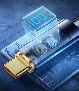 Câble USB Type-C vers C tressé de 1 m avec affichage numérique LED PD100W, gaine TPE, compatible <span class=keywords><strong>iPhone</strong></span> 12 13 <span class=keywords><strong>14</strong></span> 15 <span class=keywords><strong>Pro</strong></span> Plus, iPad Air, imprimante - Product Image 5