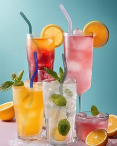 Pailles en verre ondulées colorées, ensemble de pailles à boire en verre ondulé avec brosse et emballage - Product Image 4