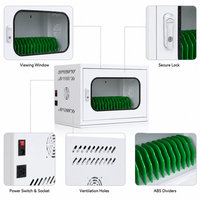 Armoire de recharge pour 20 téléphones portables avec porte transparente et serrure sécurisée pour station de recharge de téléphones dans les écoles et les bureaux