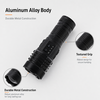 Lampe torche LED laser rechargeable USB G421, étanche IP65, zoomable, 1000+ lumens, tactique, en alliage d'aluminium, pour le camping et les situations d'urgence
