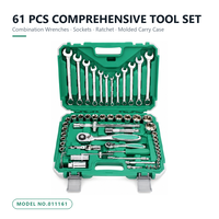 Jeu de clés à douille en acier au carbone de 61 pièces dans un coffret rigide - Kit d'outils pour la réparation automobile et l'entretien ménager