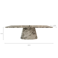 Table à manger extensible Kumusi Furniture Altura, design italien Arabescato blanc, style scandinave, pour usage en atelier