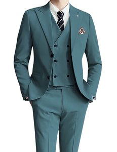 Nuevos trajes de negocios de tres piezas para hombre de comercio exterior, ajustados, de talla grande, impermeables, transpirables, para boda, vestido de novio, chaqueta - Product Image 2