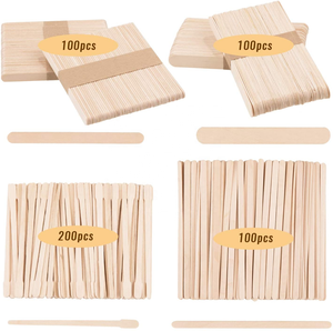 Bouleau naturel écologique plat rond 6 pouces 150mm de long spatule dépilatoire ongles en bois crème glacée cire bâtons de bois - Product Image 2