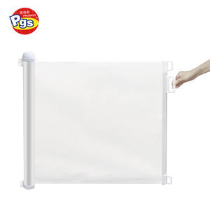 Barrière de sécurité pour chien extra large, rétractable, réglable, durable, facile à assembler, pour escalier, porte, en maille plastique, sûre - Product Image 2